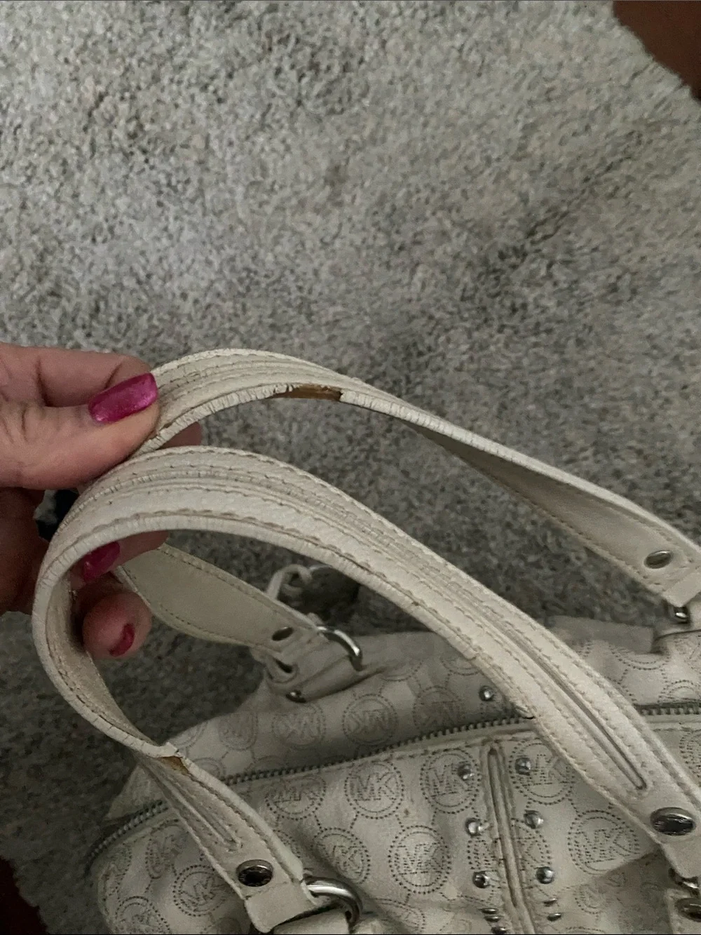 Michael Kors Cream Logo Satchel with Matching Wallet